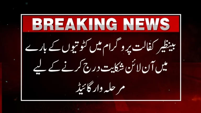 Step-by-Step Guide to Filing an Online Complaint About Benazir Kafaalat Deductions 2024