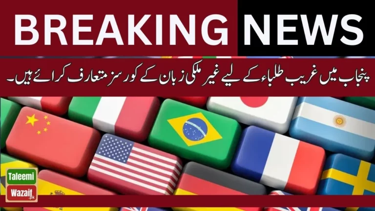 Punjab to Introduce Foreign Language Courses for Poor Student